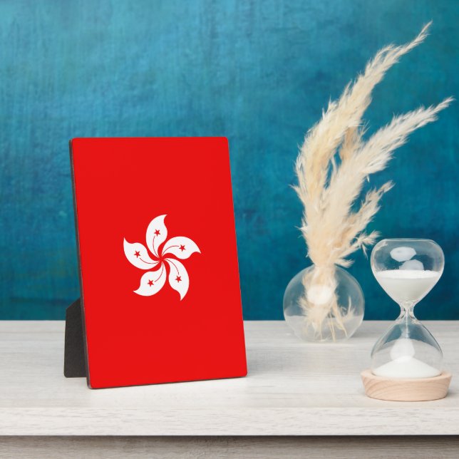 Hong Kong Flag White Orchid Symbol Fotoplatte (Seite)