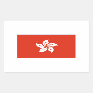 Hong Kong-Flagge Rechteckiger Aufkleber