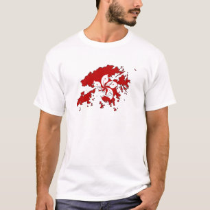 Hong Kong-Flaggen-Karte Größengleich T-Shirt