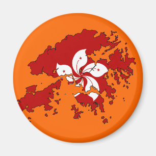 Hong Kong-Flaggenkarte Magnet