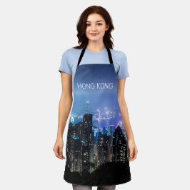 Hong Kong Island Skyline Panorama Night Souvenir Schürze