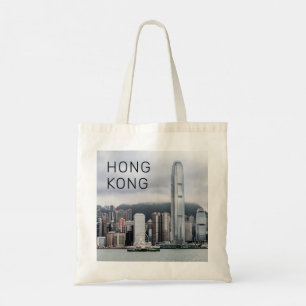 Hong Kong Island Skyline Retro Stadtlandschaft Vin Tragetasche