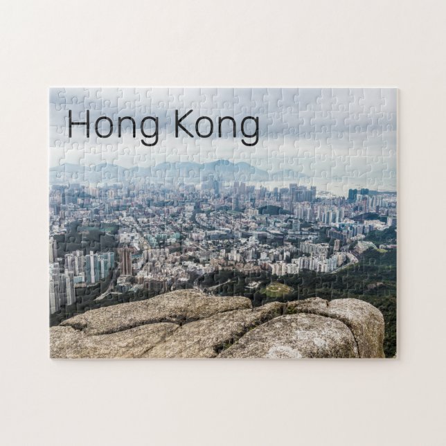 Hong Kong Lion Rock Hill Skyline Panorama Souvenir (Horizontal)