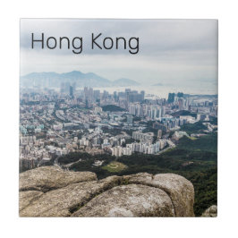 Hong Kong Lion Rock Hill Skyline Panorama Souvenir Fliese