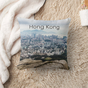 Hong Kong Lion Rock Hill Skyline Panorama Souvenir Kissen