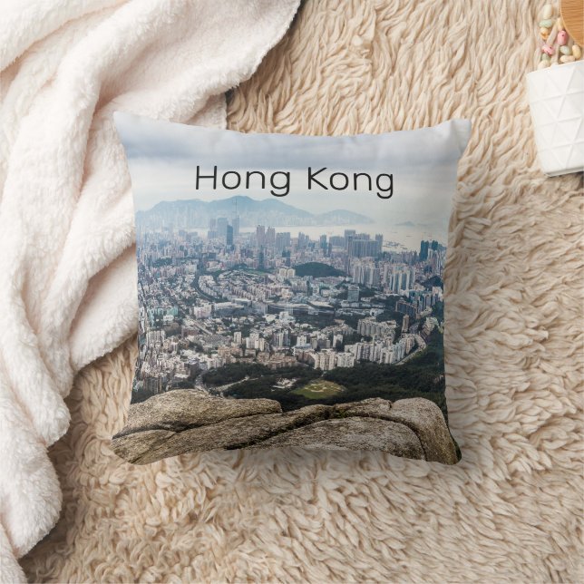 Hong Kong Lion Rock Hill Skyline Panorama Souvenir Kissen (Decke)