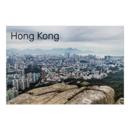 Hong Kong Lion Rock Hill Skyline Panorama Souvenir Poster