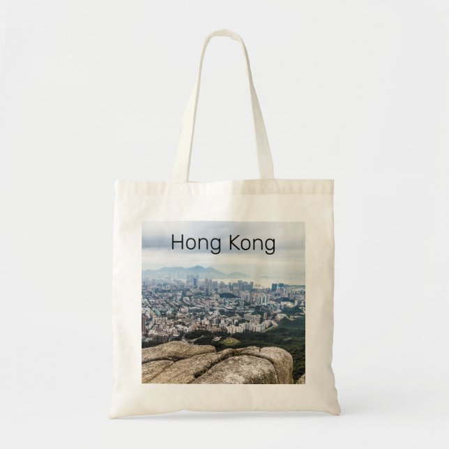 Hong Kong Lion Rock Hill Skyline Panorama Souvenir Tragetasche (Vorne)