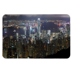 Hong Kong-NachtSkyline Magnet