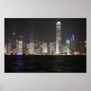 Hong Kong-NachtSkyline Poster