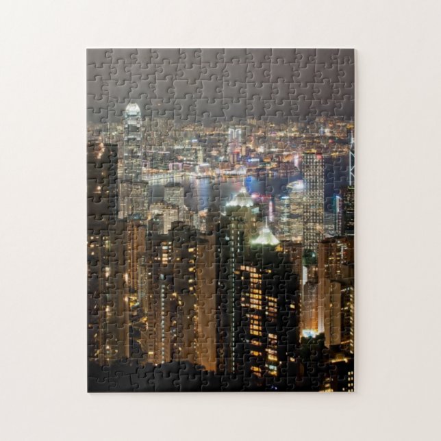 Hong Kong-NachtSkyline von Victoria-Spitze (Vertikal)