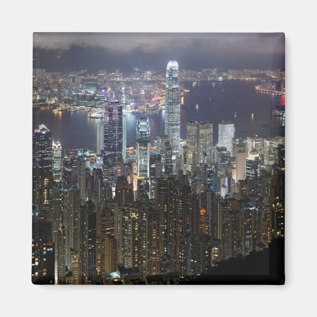 Hong Kong Night Skyline Magnet (Vorne)