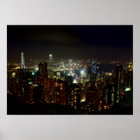 Hong Kong Peak Night Poster