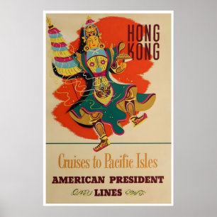 Hong Kong Poster Chinesische Kunst China Reise Dru