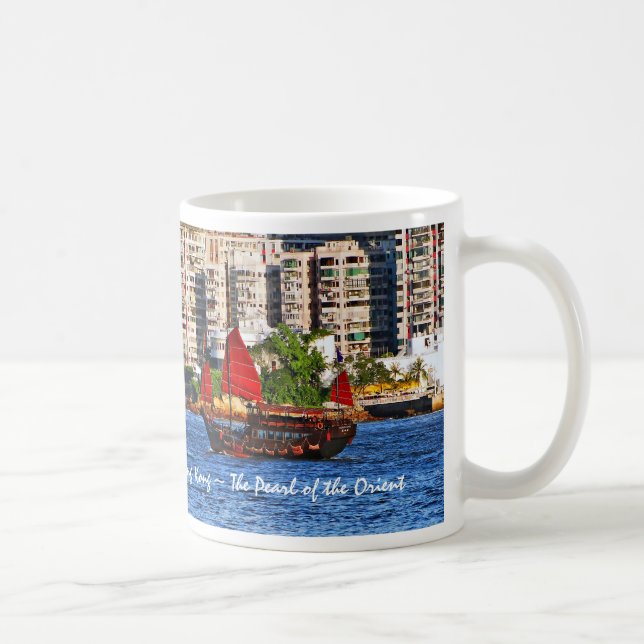 Hong Kong Sampan die Perle des Orientes Kaffeetasse (Rechts)