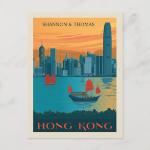 Hong Kong   Save the Date Einladungspostkarte