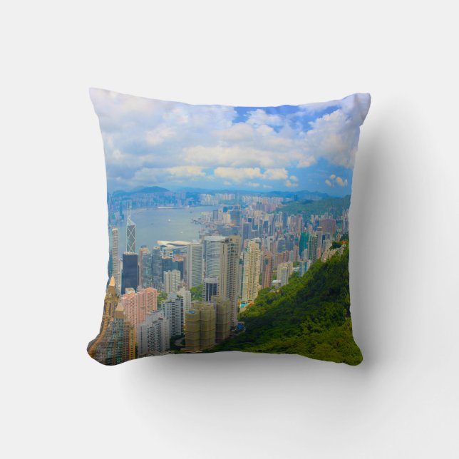 Hong Kong-Skyline Kissen (Vorderseite)