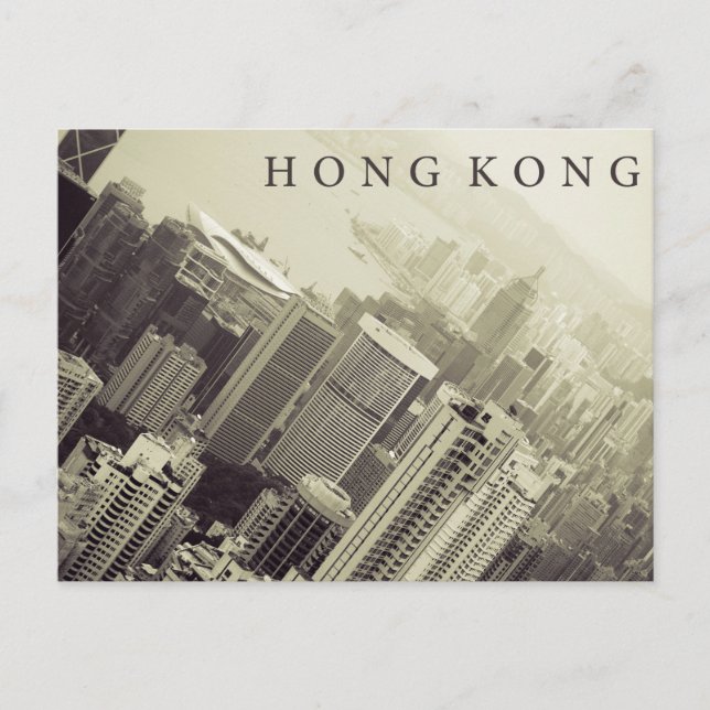 Hong Kong Skyline Postkarte (Vorderseite)