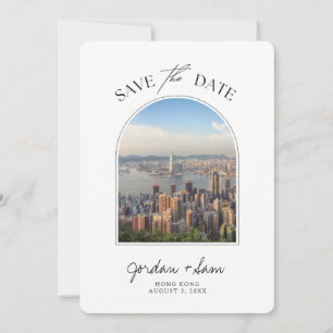 Hong Kong Sunset Wedding rettet das Datum Einladung