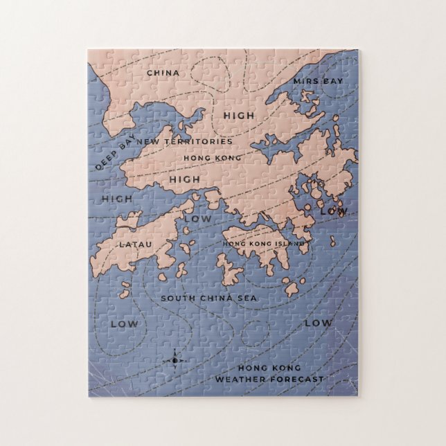 Hong Kong Vintag Weather Map (Vertikal)