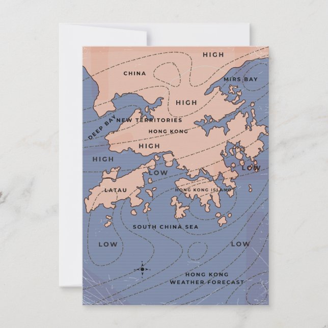 Hong Kong Vintag Weather Map (Vorderseite)