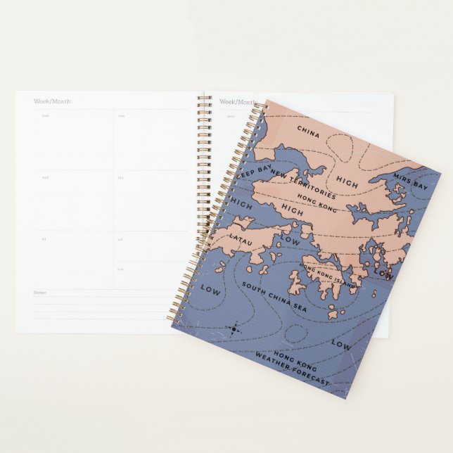 Hong Kong Vintag Weather Map Planer (Anzeige)