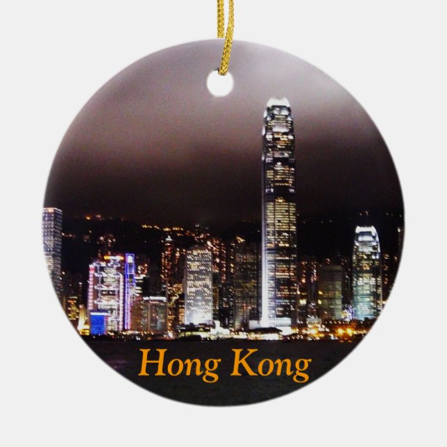 Hong Kong-Weihnachtsverzierung Keramikornament (Vorne)