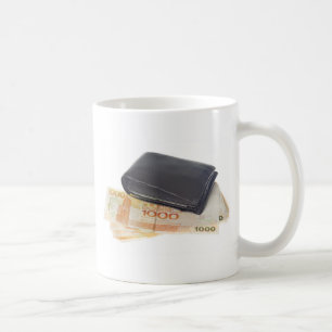 Hong Kongwährung und -geldbörse Kaffeetasse