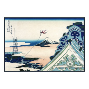 Honganji-Tempel Blick auf den Fuji japanischer Hol Fotodruck