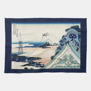 Honganji Temple Vista des Fuji Japanese Woodcut Geschirrtuch