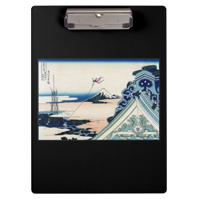 Honganji Temple Vista des Fuji Japanese Woodcut Klemmbrett (Vorderseite)