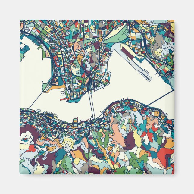 Hongkong, China Map Magnet (Vorne)