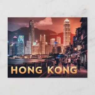 Hongkong China Nacht Postkarte