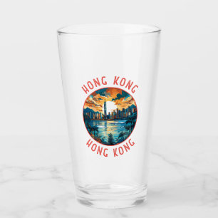 Hongkong China Retro-Distressed Circle Glas