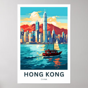 Hongkong China Travel Poster