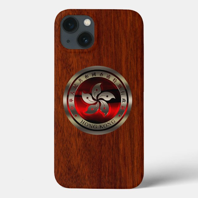 Hongkong Chrome wie Siegel auf Mahogany Print Case-Mate iPhone Hülle (Rückseite)