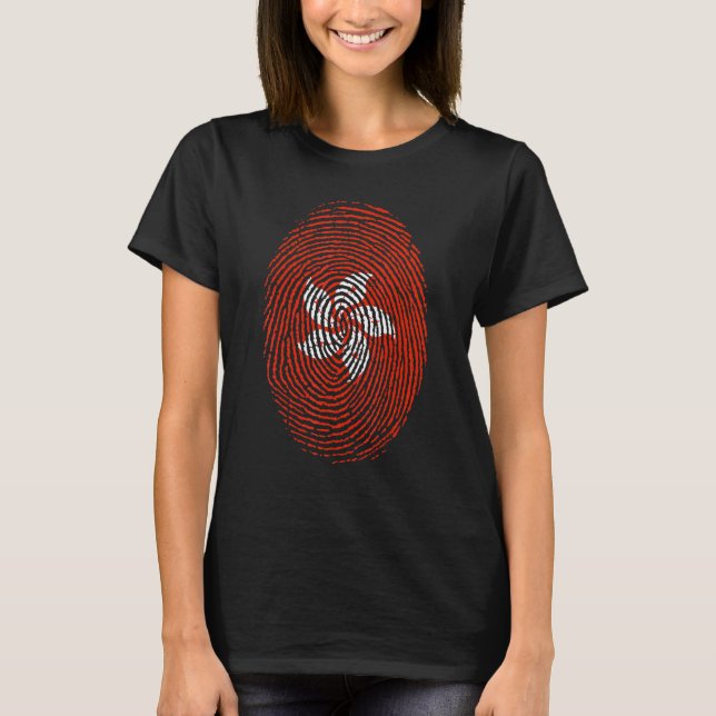 Hongkong Flag Dna Fingerprint Männer Frauen Kinder T-Shirt (Vorderseite)