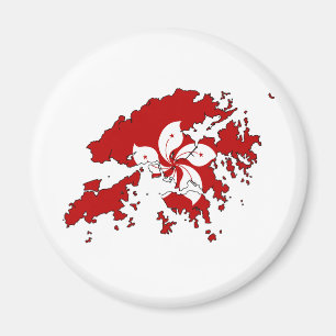 Hongkong Flag Karte Magnet