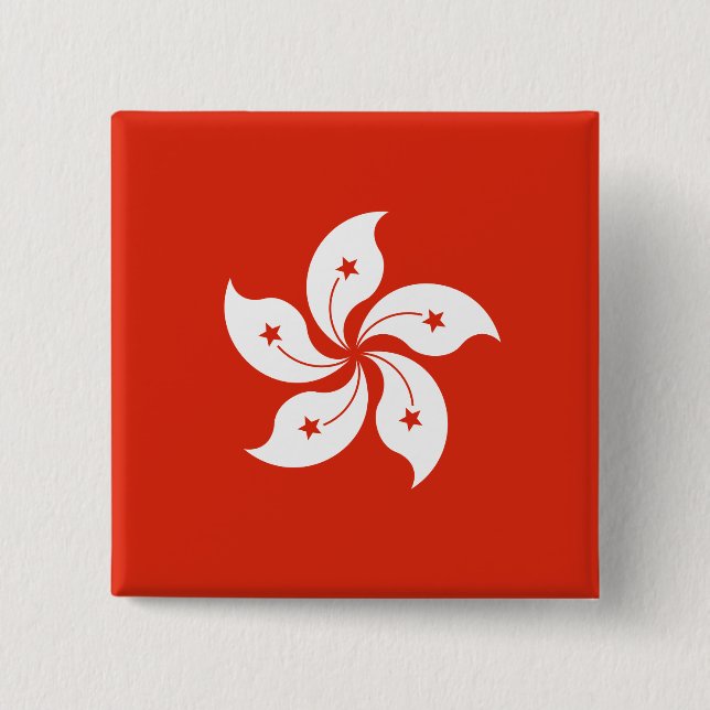 Hongkong-Flagge Button (Vorderseite)
