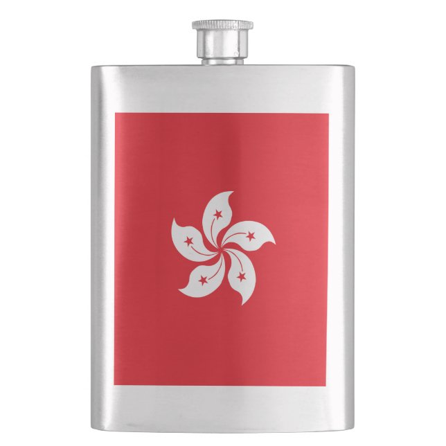 Hongkong-Flagge Flachmann (Vorderseite)
