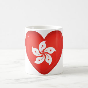Hongkong-Flagge Herz Kaffeetasse