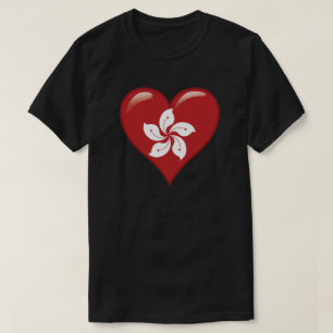 Hongkong-Flagge Herz T-Shirt
