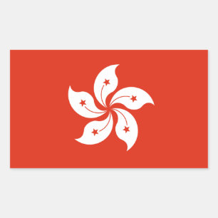 Hongkong-Flagge Rechteckiger Aufkleber