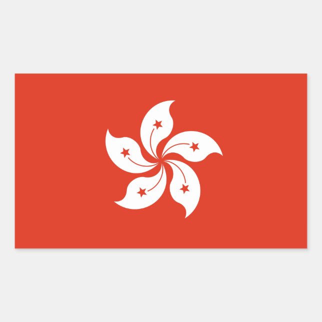 Hongkong* Flaggenaufkleber Rechteckiger Aufkleber (Vorderseite)