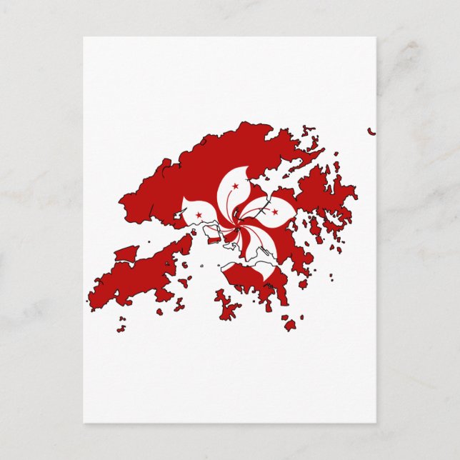 Hongkong-Flaggenkarte Postkarte (Vorderseite)