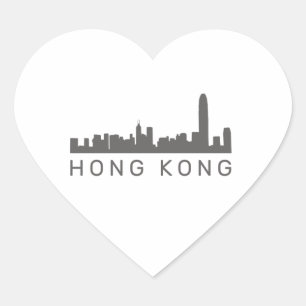 Hongkong Geschenk HK Skyline Geschenk Herz-Aufkleber