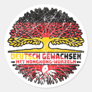 Hongkong Hongkong Deutsch Deutschland Baum Wurzel Runder Aufkleber