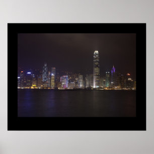 Hongkong in der Nacht Poster