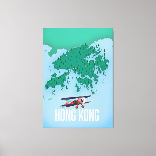 Hongkong-Karte Leinwanddruck (Vorderseite)