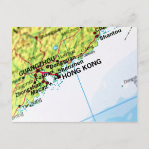 Hongkong-Karte Postkarte